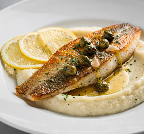 Tilapia a la Plancha con Limón y Puré de Coliflor